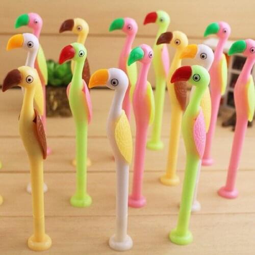 1PCS Creative New Cartoon Lovely Kawaii Plastic Flamingo Gel Pens For Kids Novelty Gift Korean Stationery Office School Supplies