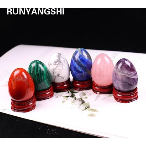 1PC Natural Crystal egg Reiki ornament Semi precious stone Rose quartz Healing Quartz Home Decorative Ore Mineral