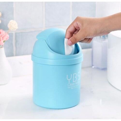 1 pcs Mini Small Waste Bin Desktop Garbage Basket Home Table Plastic Office Supplies Trash Can Dustbin Sundries Barrel Box