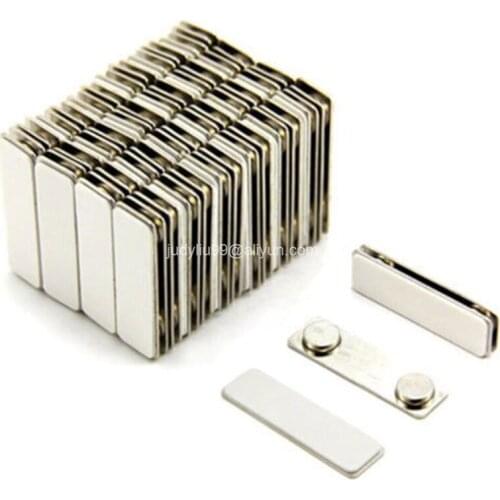 100pcs Wholesale Silver Magnetic Name Badge Tag Fastener Backing with Adhesive