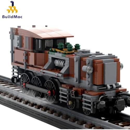 10277 Retro steam train Steampunk Crocodile Locomotive Technical Fuxings high-speed Rail Building Blocks Gift Toy for Children