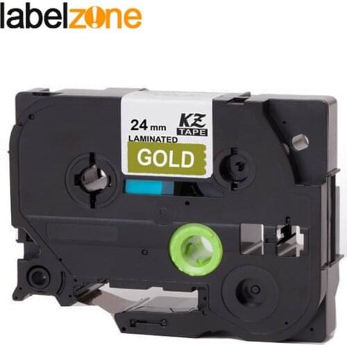 24mm Tze855 White on gold Tz-855 Compatible for Brother P-touch Label Printers Laminated Tze Label Tape Tze-855 Tz855