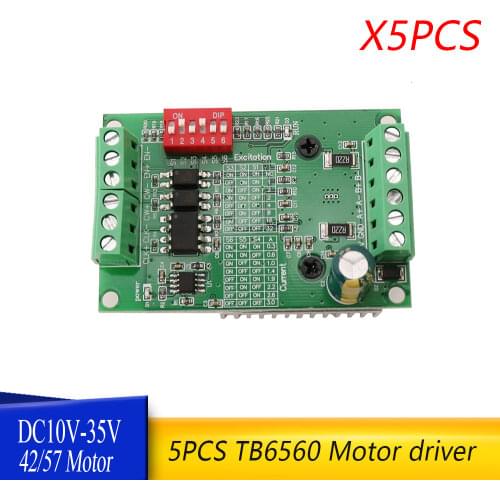 5pcs STEPPER motor DRIVER board TB6560 3A DC 10V-35V CNC Single axis controller module 10 files motor drives