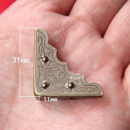 50pcs/lot Free shipping High quality Bronze corner angle 31mm angle Corner Brackets vintage style DIY use for Box/ furniture