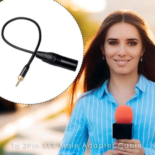 Hot Sale Adapter Cable Multi-function Collar Clip Microphone Lead Cable 3.5mm Male to XLR Male Extension Adapter Line