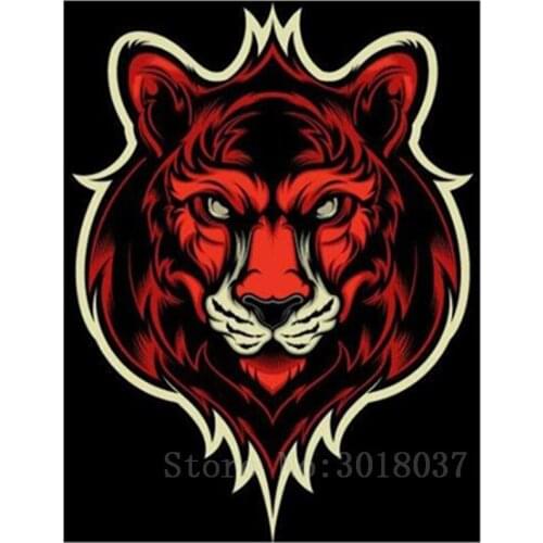 Diamant Diy 5D Diamond Painting Cross Stitch Red Lion Head Needlework 3D Diamond Embroidery Full Diamond Decorative Sticker Kits