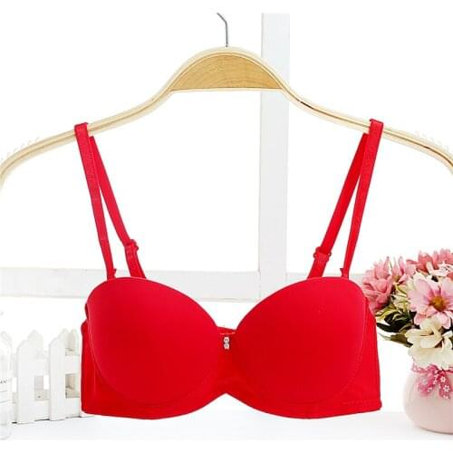 1/2 Half Cup Seamless Beading Bra Push Up Bras32b 34b 36b Push Up Padded Brassiere for Small Chest Girls Lingerie Bra Classical