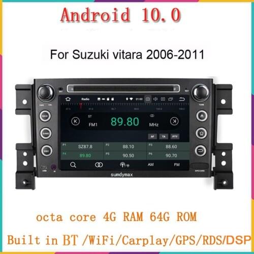 Android 10.0 Car Multimedia Player For SUZUKI grand vitara 2005-2011 car stereo audio with octa core 4G 64G 1024*600 HD