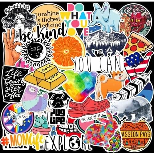 40pcs/bag New Variety of Patterns Mixed Hot Sale Graffiti Stickers DIY Trolley Case Skateboard Notebook Car Stickers Decoration