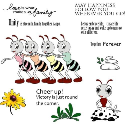 DABOXIBO Cartoon Ant Metal Cutting Dies Clear Stamps Mold For DIY Scrapbooking Cards Making Decorate Crafts 2020 NEW