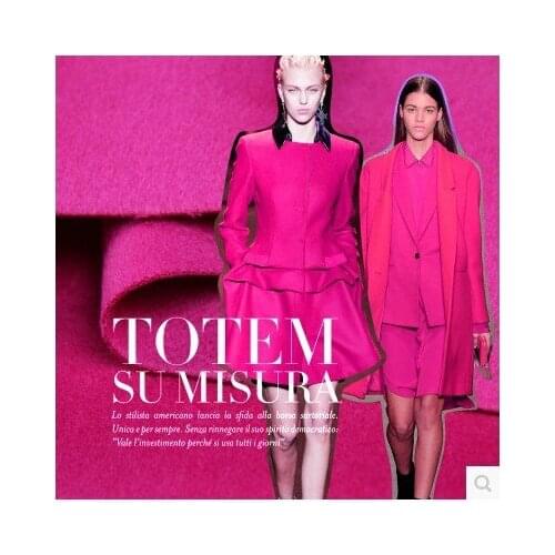 Italy orders bright rose red cashmere fabric Australian wool fabric thick coat cashmere wool fabric wholesale cashmere cloth