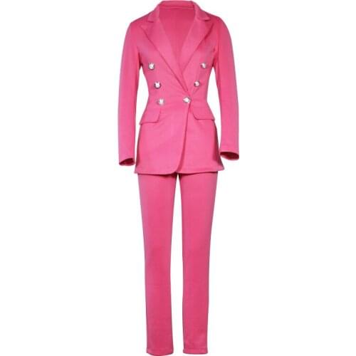 Autumn Winter Streetwear WomenS Set Long Sleeve Blazer Pants Suit Office Lady Tracksuit Two Piece Fitness Outfits