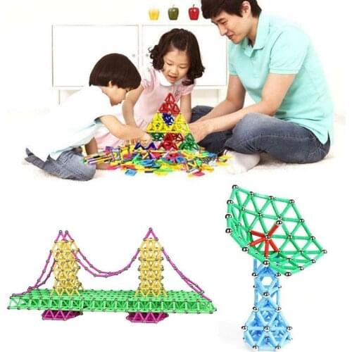 107Pcs Magnetic Building Blocks Sticks Set Construction Beads Magnetic Toy Bar Toys Children Kids Develop Educational Magne Q4B0