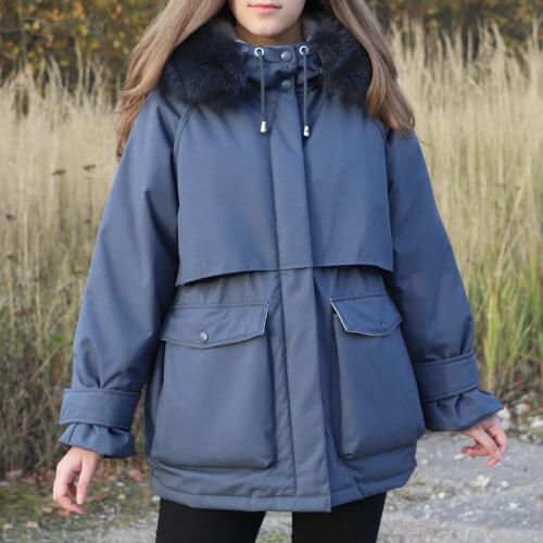 Trendy Winter Large Natural Raccoon Fox Fur Hooded Down Coat Women 90% White Duck Down Jacket Thick Warm Parkas Snow Outerwear