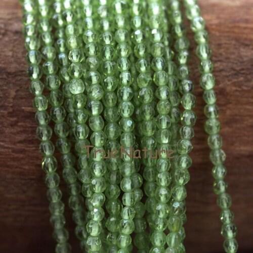 Fashion Faceted Olivines Loose Beads Full Strands Round Peridot Tiny Beads In 3 mm BE6021