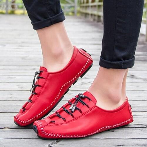 Summer Designer High Top Leather Men Comfy Casual Shoes Luxury Brand 2020 Mens Loafers Moccasins Breathable Black Formal Shoes