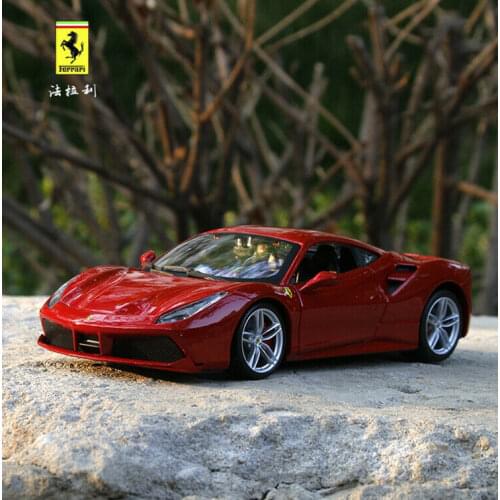 Mens Toys Gift 1:24 Diecast Static Alloy Car Model For Bburago Ferrari 488 GTB no box