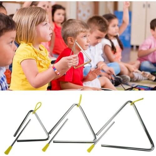 5"/6"/7"Musical Triangle Hand Percussion Instrument With Striker for Children Music Enlightenment