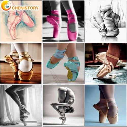CHENISTORY Frame DIY Painting By Numbers Adults Kit Ballet Dancer Drawing By Numbers Modern Wall Art Painting For Home Decor Set