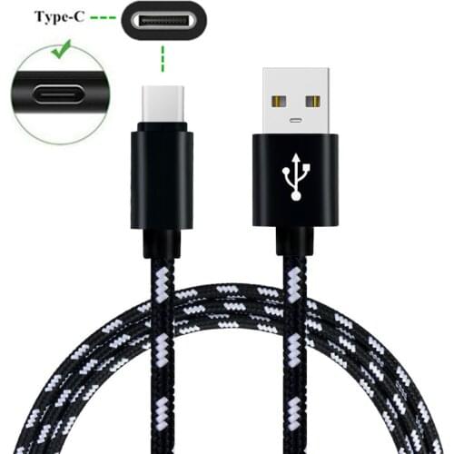 1M Nylon Wire Fast Charger Type C USB cable For Samsung galaxy A6S S9 S8 Motorola One Power P30 For huawei Mate 20 lite P20 pro