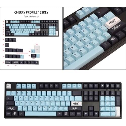PBT 135 Keys Keycaps Cherry Profile Dye Sublimation for Mechanical Keyboard 68/87/104/108