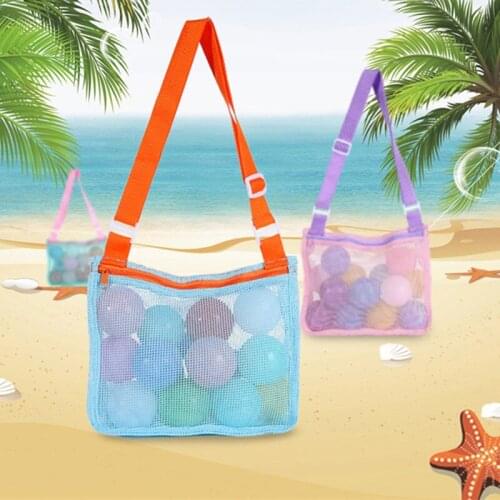 Beach/Sand Toys Shell Storage Bag Kids Beach Mesh Bag Toy Storage Bag Children Sand Away Shell Collection Pouch