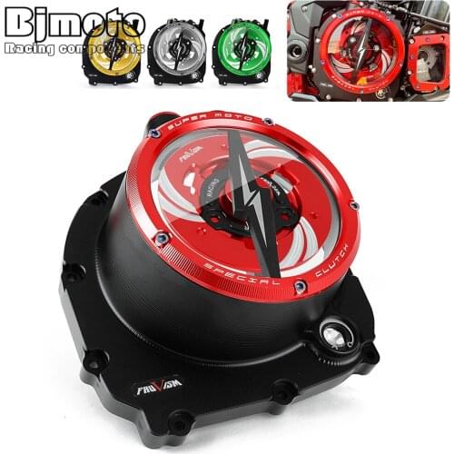 Motorcycle CNC Racing Clear Clutch Cover & Spring Retainer R For Kawasaki Z900 ZR900 2017-2021 Z900RS 18-21