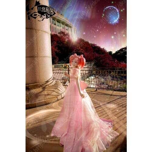 Sailor Moon Princess Serenity Tsukino Usagi pink Dress Cosplay Costume Wedding dress for party/women