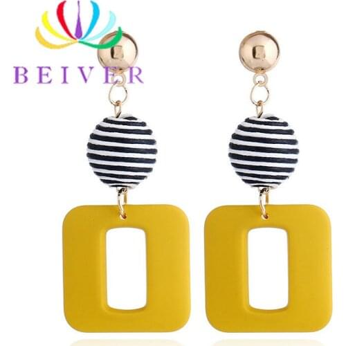 Beiver Candy-colored Resin Earrings For Woman Party Jewelry 2019 New Arrivals E591