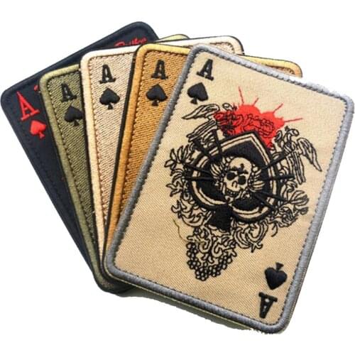 Death Card Rectangular 3D Embroidered Armband Poker Blackberry A Military Tactical Morale Badge Clothing Backpack Hat Patch