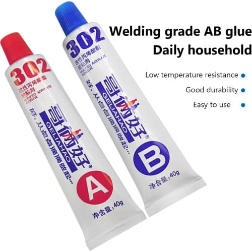 Super Quick-Drying Repairing Leakage Plugging Adhesive Steel Metal 2Pcs AB Glue Strong Aluminum Wood Super 20g/80g Temperature