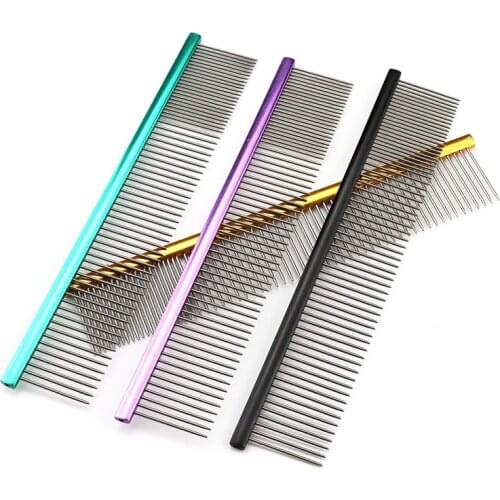 Light Aluminum Pet Comb 6 Colors Optional Professional Dog Grooming Comb Puppy Cleaning Hair Trimmer Brush Pet Accessories