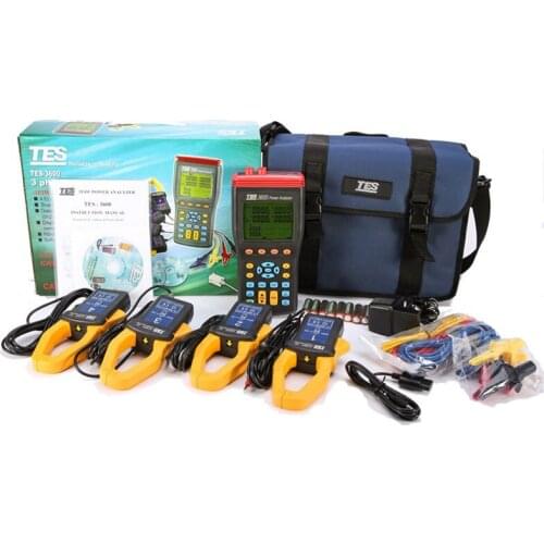 TES-3600N 3 Phase Power Analyzer with Software Power Quality Analyzer Harmonics Power Quality Analyzer