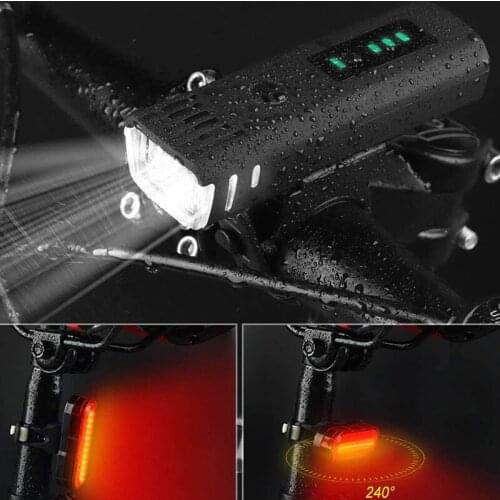 Ultra Bright USB Rechargeable Bike Light Set, 4 Modes Powerful Bicycle Front Headlight Back Taillight for Road Mountain Cycling