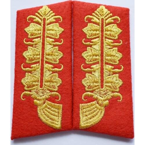 WW2 GERMAN MARSHAL CORNFLOWER COLLAR TABS/BADGE EMBROIDERED GOLD BULLION