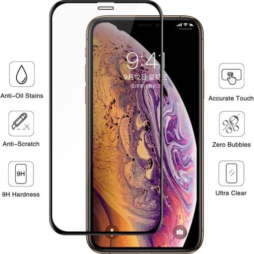 Full Cover Tempered Glass For iPhone XS MAX Protective Glass Film For iPhone 8 7 6 6s Plus Tempered Glass For iphone X XR