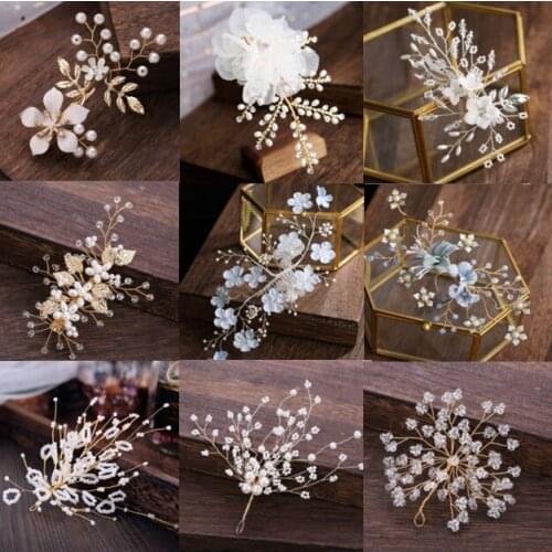 Fashion Pearl Hair Clip for Women Bridal Elegant Korean Flower Design Snap Barrette Stick Hairpin Hair Styling Accessories