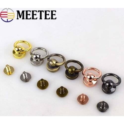 10/30pcs 8x15mm Meetee O Ring Metal Bags Rivet Nail Buckle Swivel Screw Studs Handbag Chain Side Clip Hanger DIY Leather Craft