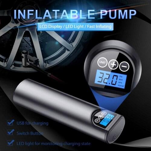 12V 150PSI Mini Portable Car Air Compressor Motorcycle Tire Electric Air Pump Rechargeable Emergency LED Light Inflator