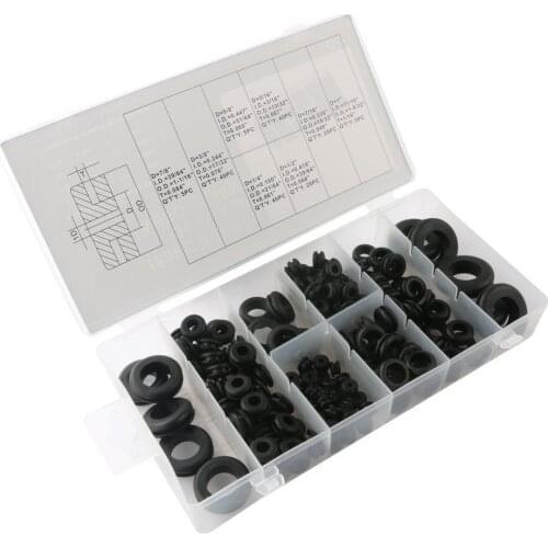 180 Pcs Mixed Sizes Automobile Assortment Electrical Gasket Rubber Grommet Rings