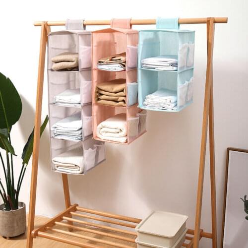 2/3/4 Layer Tidy Hanger Bra Hanging Wardrobe Storage Organiser Shelf Clothes Bag