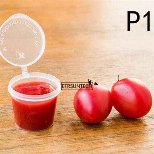 2000pcs 1oz Disposable Plastic Sauce Cup Takeaway Container With Lid Storage Box Case Useful Kitchen Organizer