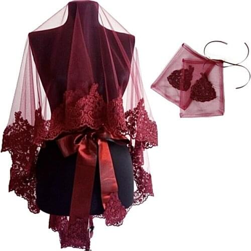 2021 henna Night For Ruched And Elegant Bridal Veil Set, Wedding Veils, Belt And Gloves, free And Fast Shipping