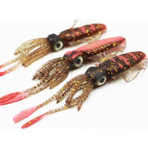 3pcs Fishing Lures Squid Baits Soft Baits Thin Fin Octopus Fishing Lures Artificial Baits Fishing Tackles