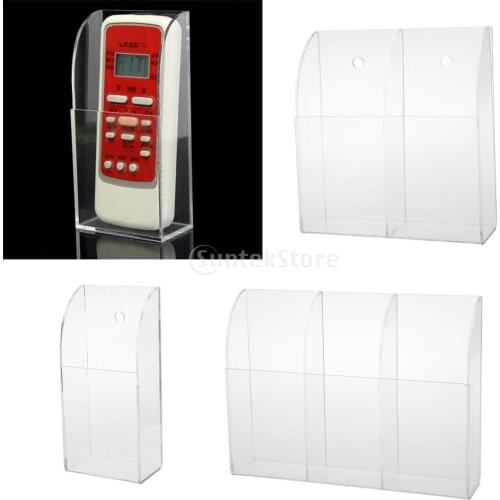 Acrylic TV Air Conditioner Remote Control Holder Case Wall Mount Storage Box