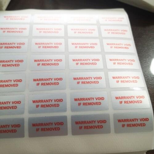 "VOID" left silver WARRANTY VOID IF REMOVED tamper-evident stickers 3 sizes for your choice V11