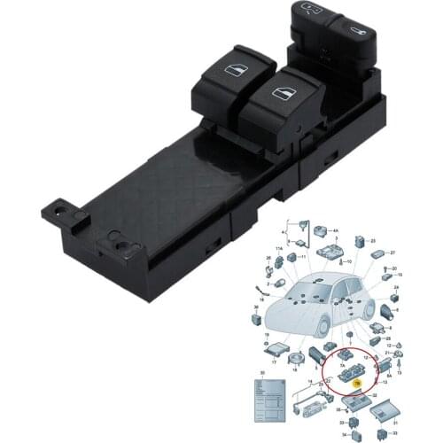 Car Electronic Window Control Master Switch for VW Golf 2 Door 99-07 ABS
