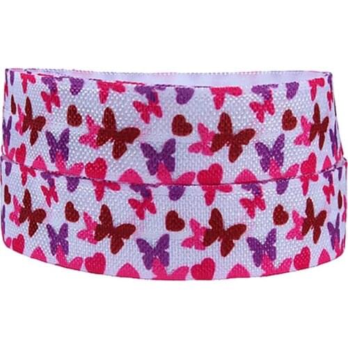 FLRA FOEFree shipping colorful butterfly printed Valentine celebrating elastic ribbon