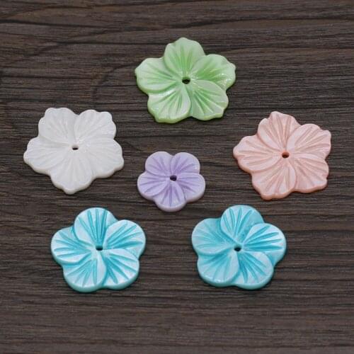 10pcs/lot Natural Freshwater Shell Beads Fashion 5 Color Flower Beads for Women Making DIY Jewelry Necklace Accessories