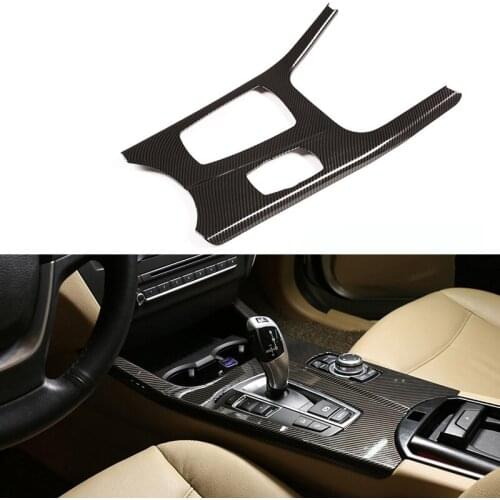 Carbon Fiber Gear Shift Knob Panel Cover Trim Decoration Cover For-BMW X3 F25 X4 F26 2011-2017